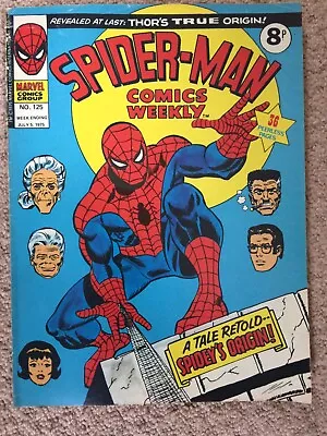 Buy SPIDERMAN Comics Weekly - 125 - 5th July 1975  - Includes  Thor's True Origin!  • 3.50£