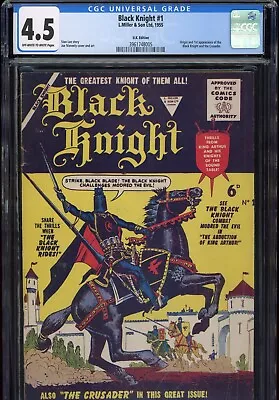 Buy Black Knight #1 CGC 4.5 OW/W 1st App Sir Percy Ebony Blade Marvel 1955 Atlas • 5,021.11£