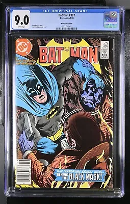 Buy Batman #387 Black Mask NEWSSTAND CGC 9.0 9/85 • 52.28£