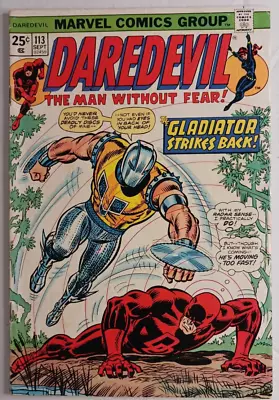 Buy Daredevil The Man Without Fear! #113 ~ Marvel 1974 ~ DIRECT EDITION ~ MVS Intact • 7.91£