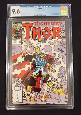 Buy Thor #378, CGC 9.6, Marvel, April 1987, Direct, Thor Gets Body Armor, Iceman App • 78.83£