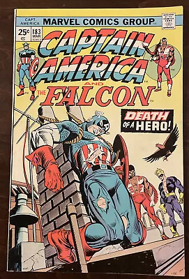 Buy Captain America #183 RETURN OF STEVE ROGERS AS CAP DEATH OF ROSCOE SIMONS 1975 • 15.76£