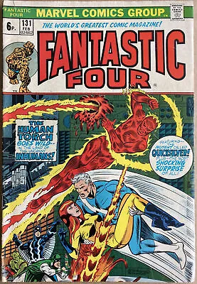 Buy Fantastic Four #131 February 1973 Quicksilver & Inhumans Appearance Omega Cameo • 19.99£