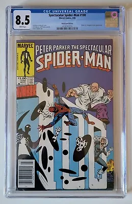 Buy Spectacular Spider-Man #100 CGC 8.5/NM+ WhPgs Classic Spot/Kingpin Cover • 43.37£