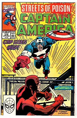 Buy CAPTAIN AMERICA  # 375 (1st Series) - Marvel 1990 (vf) Streets Of Poison • 7.12£