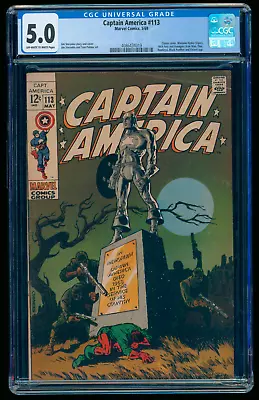 Buy Captain America #113 1969 CGC 5.0 Silver Age Marvel Comic Book KEY Steranko Cvr! • 63.55£