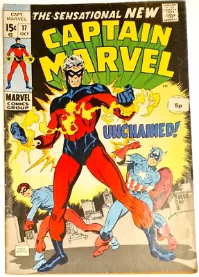 Buy CAPTAIN MARVEL 17 MARVEL SILVER AGE 1969 1st New Captain Marvel • 34.99£