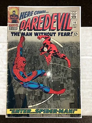 Buy Daredevil 16 (1966) 1st John Romita Spiderman Art 1st App Masked Marauder,cents • 74.99£