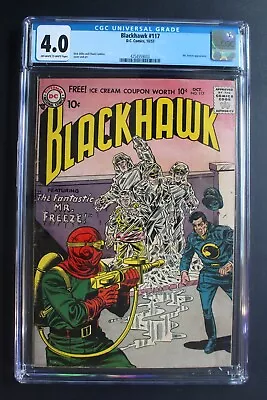 Buy Blackhawk #117 Origin 1st MISTER FREEZE Prototype Batman DC Villain 1957 CGC 4.0 • 251.61£