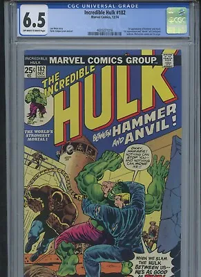 Buy Incredible Hulk #182 1974 CGC 6.5~ • 189.85£