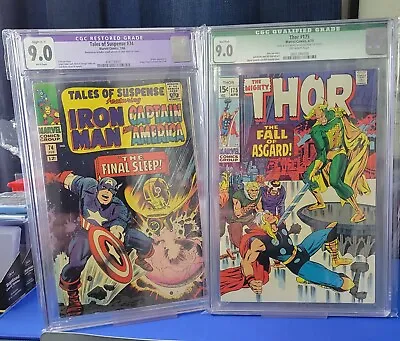 Buy Tales Of Suspense 74  (1966 Restored WP) & Thor 175 (1970 Qualified OWP) CGC 9.0 • 119.89£