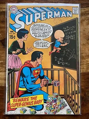 Buy Superman 224. 1970. Features Super-Baby. Bronze Age Issue. Curt Swan Art. FN+ • 2.99£