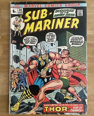 Buy Sub-Mariner (Marvel) #59, Versus Thor. 1st Series, March 1973. UK Pence Version • 3£