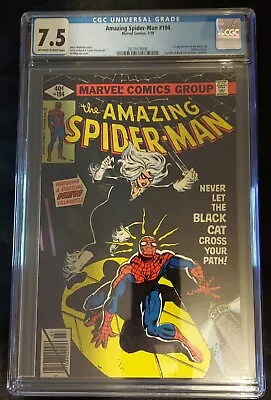 Buy Amazing Spider-Man 194 CGC 7.5 First Appearance Of Black Cat Felicia Hardy  • 217.42£