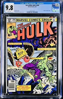 Buy Incredible Hulk #260 (1981) Death Of Glenn Talbot CGC 9.8 NewsStand 50c Varient • 155.84£