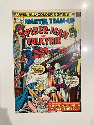 Buy Marvel Team-Up 34 - 1975 Good Condition Spider-Man & Valkyrie • 4.50£