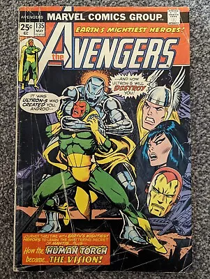 Buy The Avengers 135 Marvel 1975. Origin Of The Vision. Combined Postage • 19.98£