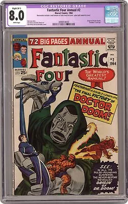Buy Fantastic Four Annual #2 CGC 8.0 RESTORED 1964 3899918003 • 659.51£