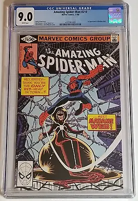 Buy Amazing Spider-Man 210 CGC 9.0 Marvel Bronze Age Key WP First Madame Web 1980 • 172.11£