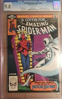 Buy 1981 Amazing Spider-Man #220 CGC 9.8 1st Moon Knight Cover ASM RARE • 359.78£