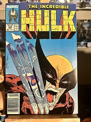 Buy Incredible Hulk #340 Newsstand - Vs Wolverine - McFarlane - 1988 - VF/NM • 158.12£