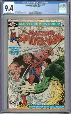 Buy Amazing Spider-man #217 Cgc 9.4 White Pages // Sandman + Hydro Combine 1981 • 55.34£