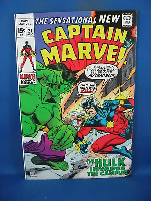 Buy Captain Marvel 21 Vf Hulk Marvel 1970 • 15.99£