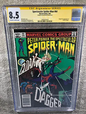 Buy Spectacular Spider Man 64 CGC 8.5 SS Shooter 1st Cloak Dagger 3/1982 Newsstand • 181.34£