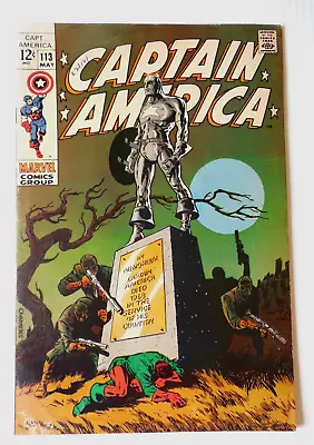 Buy Captain America Marvel Comics Vol 1 Number 113 May 1969 Silver Age  Jim Steranko • 32.56£