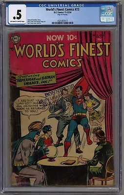 Buy World's Finest Comics #73 Cgc .5 Off-white To White Pages Dc Comics 1954 • 72.39£