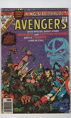 Buy Avengers Annual #7 Death Of Adam Warlock Thanos Marvel Comics 1977 Newsstand • 24.09£