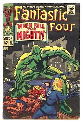 Buy Fantastic Four 70 When Fall The Mighty Jack KIRBY 1968 Marvel Comics O362 • 15.99£