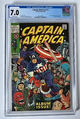 Buy Captain America 112, CGC 7.0, Key Issue Containing Cap And Bucky WW2 Story Line • 188£