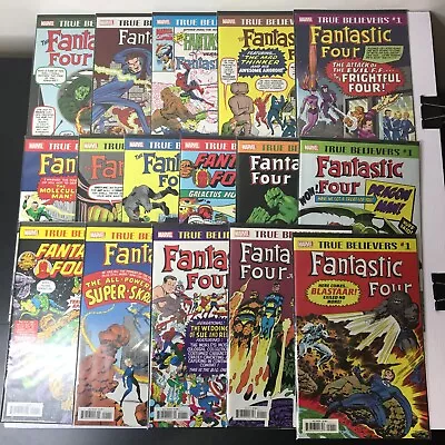 Buy The Fantastic Four Lot Of 16 Comics. Marvel True Believers. Bagged And Boarded • 48£