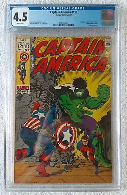 Buy Captain America #110 (Marvel, 2/69) CGC 4.5 VG+ {1st Madame Hydra: VIPER}  KEY  • 184.18£