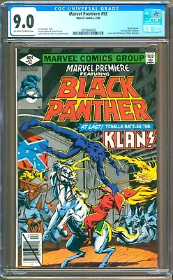 Buy Marvel Premiere #52 (1980) CGC 9.0 OW/W  Budiansky - Hannigan   Black Panther  • 63.32£