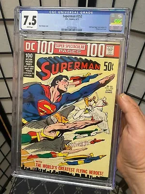 Buy Superman #252 (CGC 7.5 - DC 1972) 100 Pages. Wraparound Cover. Neal Adams. • 160.70£