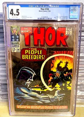 Buy Thor # 134 (1966) CGC 4.5 1st Appearance High Evolutionary GOTG MCU • 87.95£