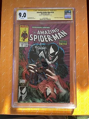 Buy Amazing Spider-Man 316 Custom Label CGC 9.0 SS Signed By Todd Mcfarlane • 350£