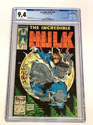 Buy Incredible Hulk #344 CGC 9.4 WP Copper Age 1988! Todd McFarlane Cover • 71.23£