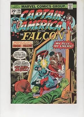 Buy Captain America #186, Origin Falcon, FN+ 6.5, 1st Print, 1975, Scans • 9.51£