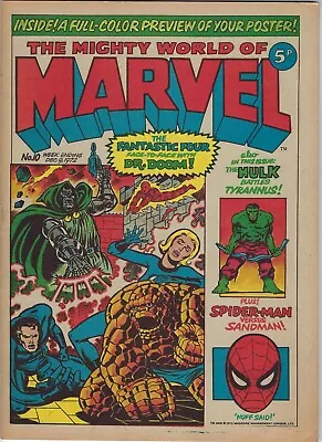 Buy MIGHTY WORLD OF MARVEL # 10 - 9 Dec 1972 - VF 8.0 - Hulk, Spider-Man, Fan Four • 14.95£