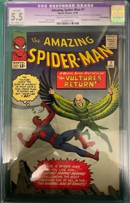 Buy Amazing Spider-man  #7  Cgc 5.5 Restored  Cream To Off-white Pages • 440£