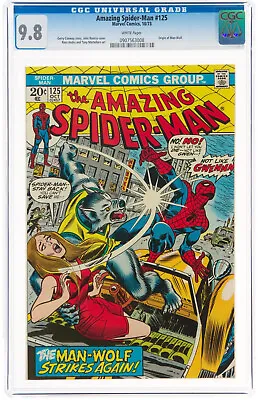 Buy Amazing Spider-man #125 Cgc 9.8 White Pages Origin Of The Man-wolf  #0907563008 • 1,363.25£