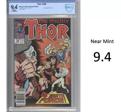 Buy Thor #395 NS - Key Comic & 1st App. Of Earth Force! CBCS 9.4 - Brand New Slab! • 59.96£