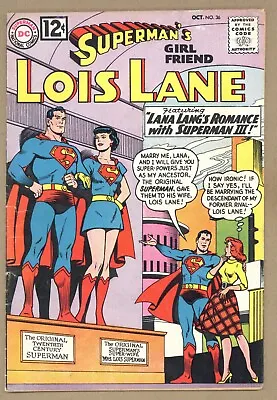 Buy Superman's Girlfriend Lois Lane 36 VGF Lana Marries Superman III! 1962 DC U735 • 16.25£