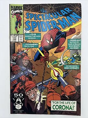Buy Spectacular Spiderman #177 (1991) “For The Life Of Corona!” Marvel Comic • 3.15£
