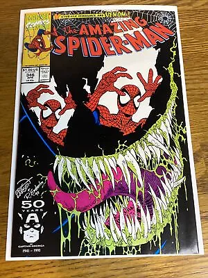 Buy Amazing Spider-Man 346 - NM-  9.2 Iconic Venom Cover By Erik Larsen - 1991 • 23.82£