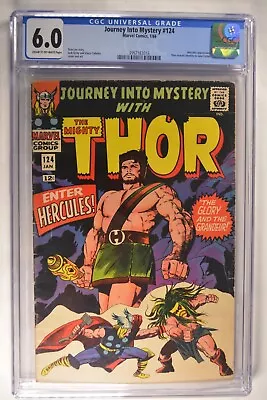 Buy Journey Into Mystery Thor  #124 CGC 6.0 2nd App. Hercules   1/1966 • 193.99£