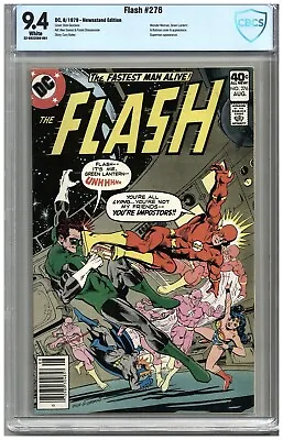 Buy Flash  # 276   CBCS   9.4   NM   White Pgs  8/79   Wonder Woman, Green Lantern & • 79.95£